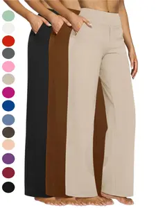 2026 Loose High-Waist Business Casual Pants, Women's Yoga Pants, Wide-Leg Pants with Pockets, Soft Comfortable Everyday Athletic Knit Sweatpants, Trouser